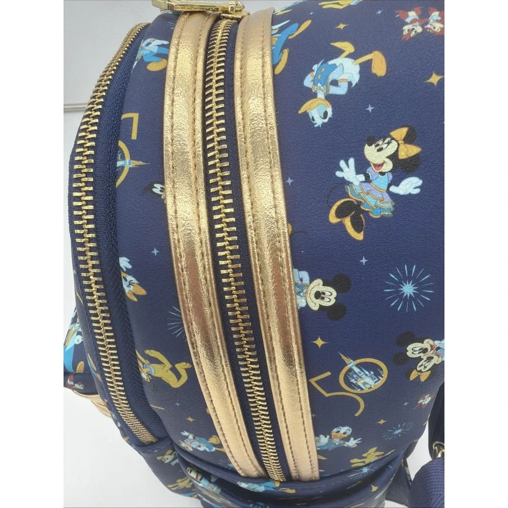 Disney Parks Walt Disney World 50th Anniversary Blue Loungefly Mini Backpack NWT - Picture 4 of 12